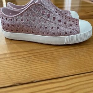 Like new pink sparkly native shoes size c11